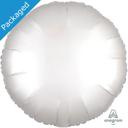 Balloon White Satin Luxe Round Foil Balloon 18"