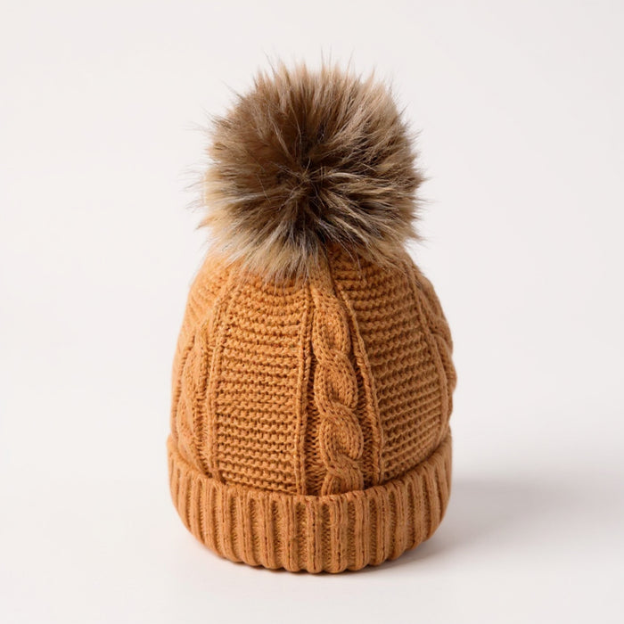Elizabeth Anne Fully Lined Cable Pom Pom Hat