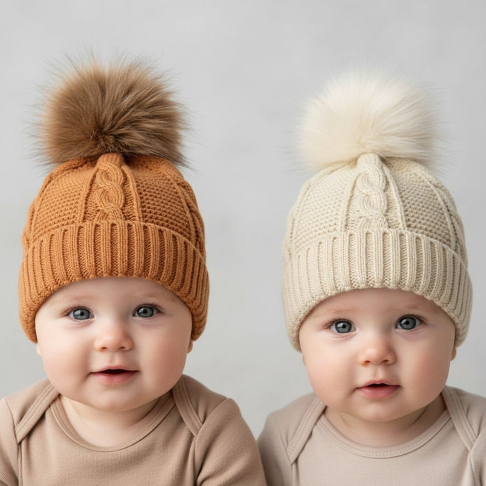 Elizabeth Anne Fully Lined Cable Pom Pom Hat