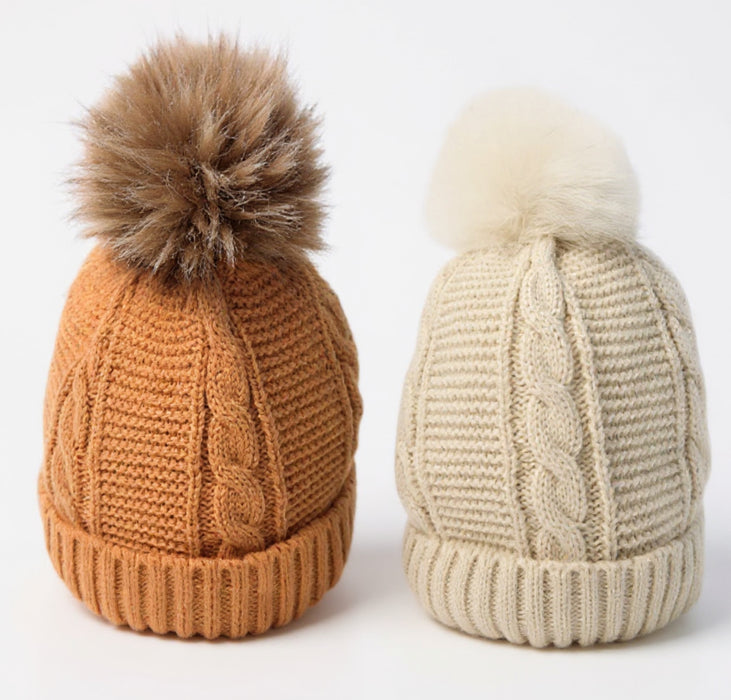 Elizabeth Anne Fully Lined Cable Pom Pom Hat