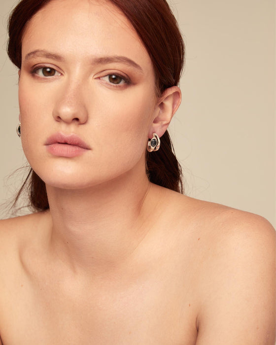 UNOde50 Hoop Earrings with Multicolour Crystals