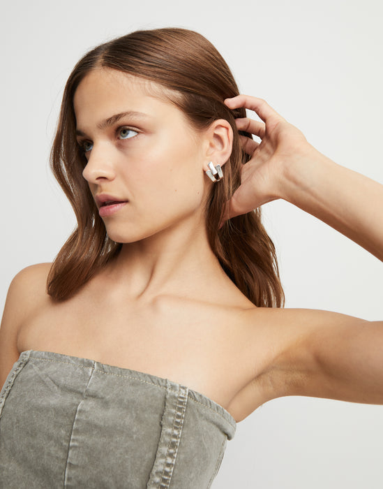 UNOde50 Triple Curve Stud Earrings