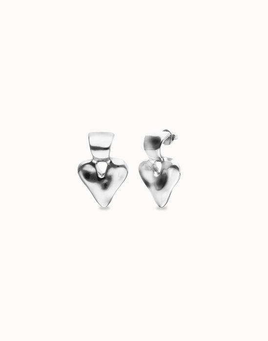 UNOde50 Silver Heart Stud Earring
