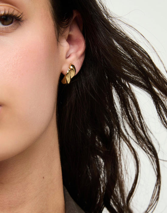UNOde50 Earrings Anima Chunky Twisted Stud Earrings Gold