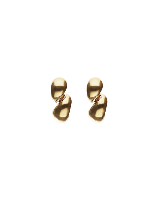 UNOde50 Earrings Essentia Chunky Double Teardrop Earrings Gold