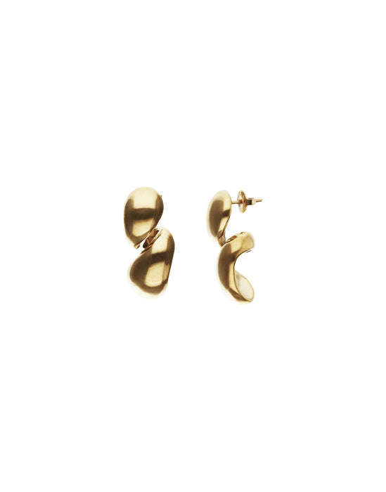 UNOde50 Earrings Essentia Chunky Double Teardrop Earrings Gold