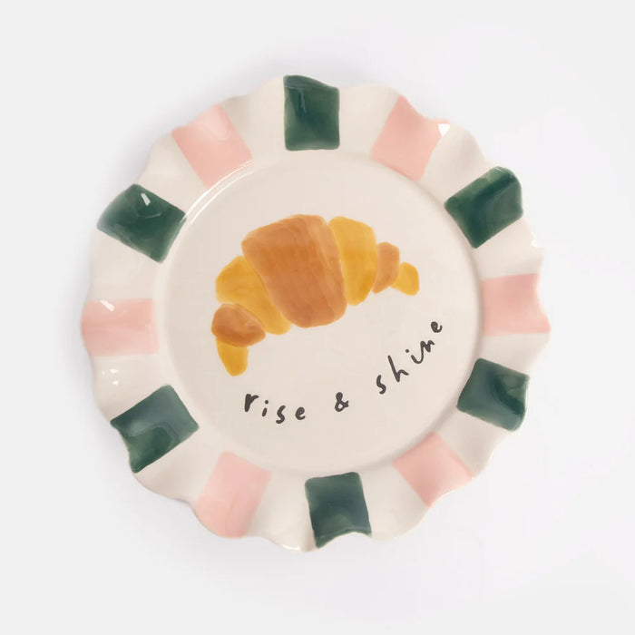 Caroline Gardner Rise and Shine Croissant Ceramic Plate