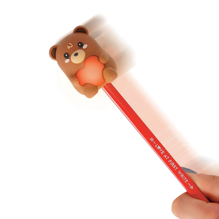 Legami Light-Up Pencil Sharpener with Container - Teddy Bear