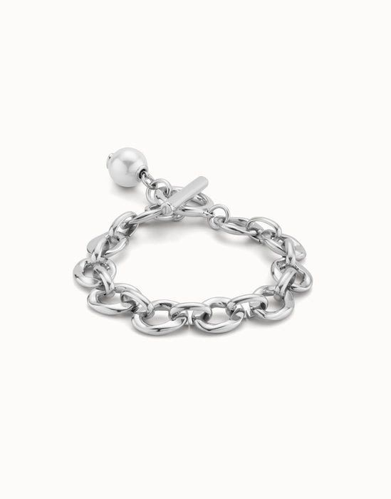UNOde50 Large Link Chain Bracelet with a Pearl