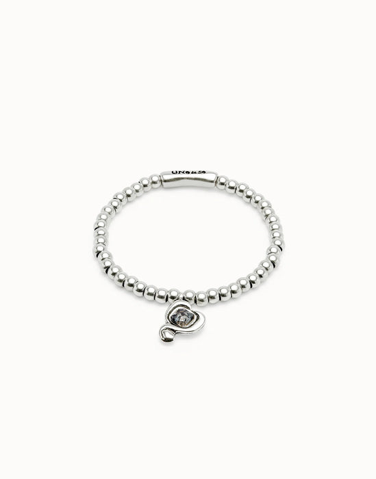 UNOde50 Sterling Silver Plated Black Crystal Beaded Bracelet