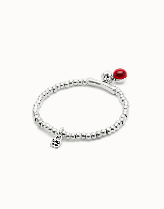 UNOde50 Beaded Bracelet with Red Murano Glass