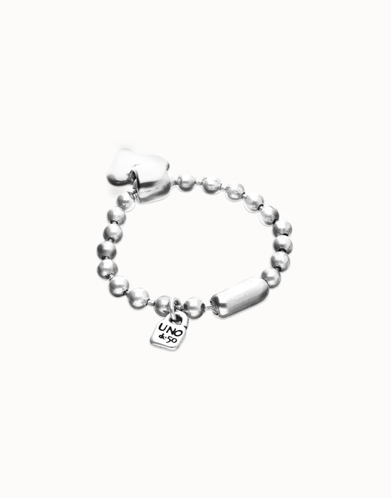UNOde50 Bead Bracelet with Heart Detail