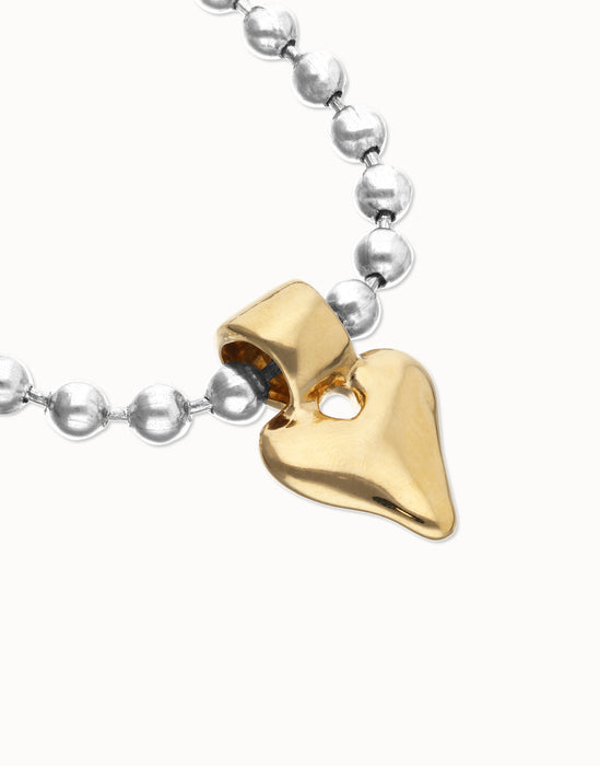 UNOde50 Bead Bracelet with Gold Heart Detail