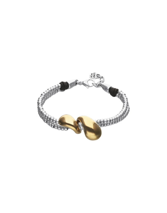 UNOde50 Bracelet Axis Double-strand Bracelet with Lobster Clasp and Two Drops
