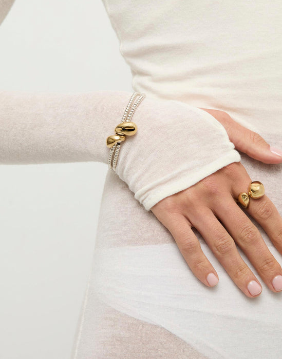 UNOde50 Bracelet Axis Double-strand Bracelet with Lobster Clasp and Two Drops