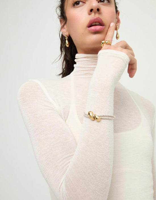 UNOde50 Bracelet Axis Double-strand Bracelet with Lobster Clasp and Two Drops