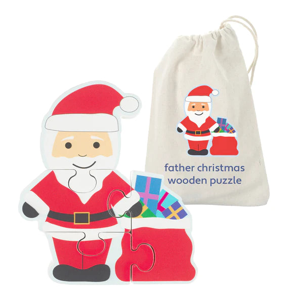 Orange Tree Father Christmas Wooden Puzzle