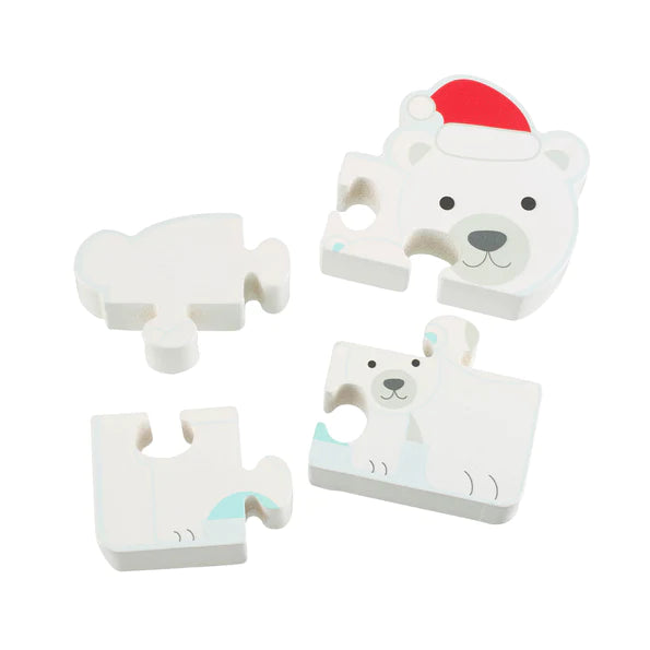 Orange Tree Polar Bears Wooden Puzzle