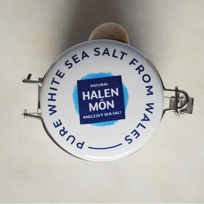Halen Mon Watercolour Ceramic Jar with 100g Pure Sea Salt