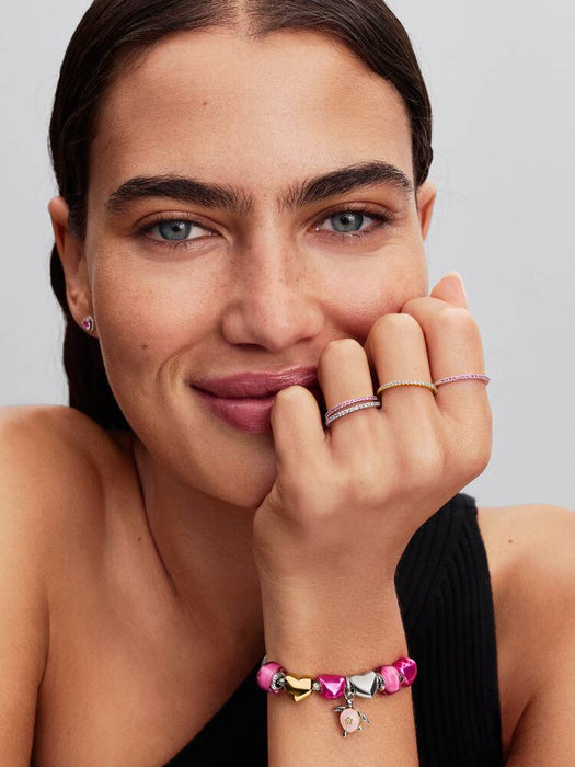 Pandora 2026 Pink Sea Turtle Lab-grown Diamond Dangle Charm 14k Gold Plating And Sterling Silver