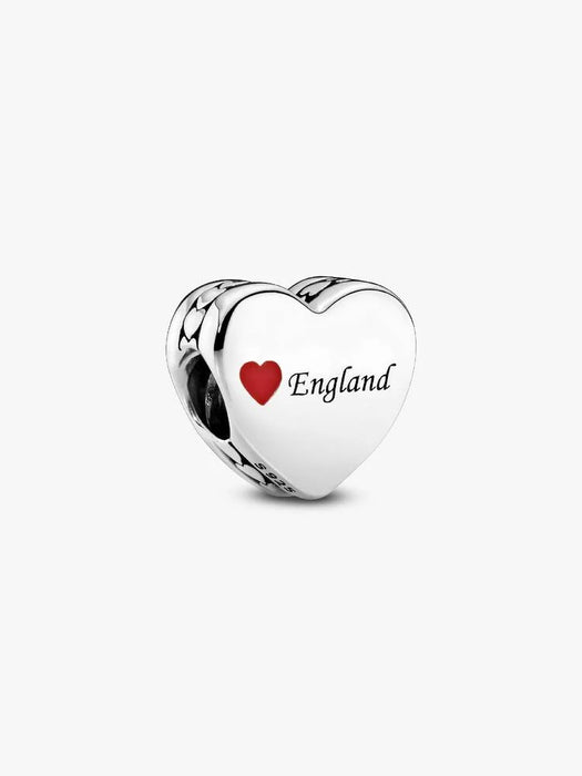 Pandora England Love Heart Charm Sterling Silver