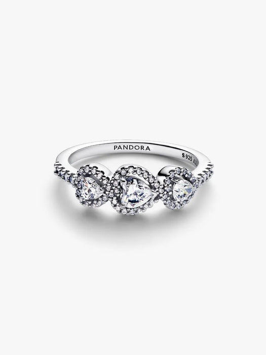 Pandora Halo Heart Trilogy Ring Sterling Silver