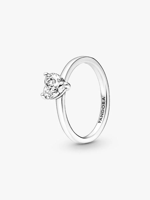 Pandora Sparkling Heart Solitaire Ring Sterling Silver