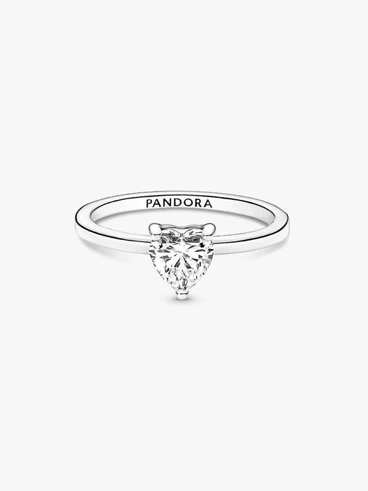 Pandora Sparkling Heart Solitaire Ring Sterling Silver
