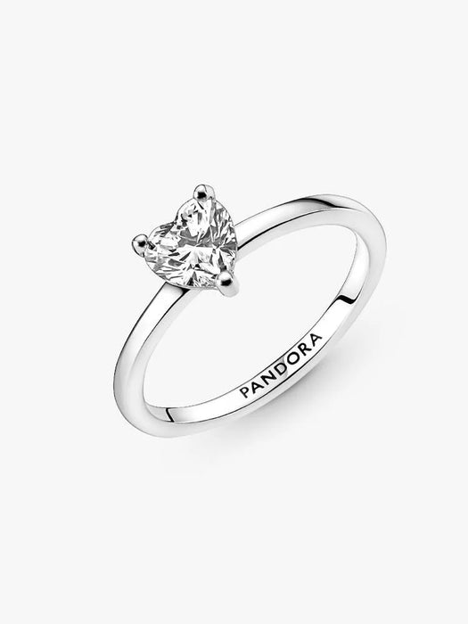 Pandora Sparkling Heart Solitaire Ring Sterling Silver
