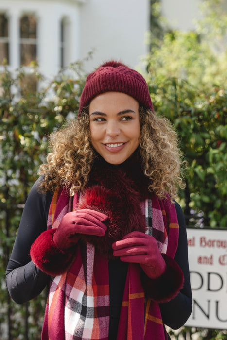 Park Lane Cherry Faux Fur Scarf
