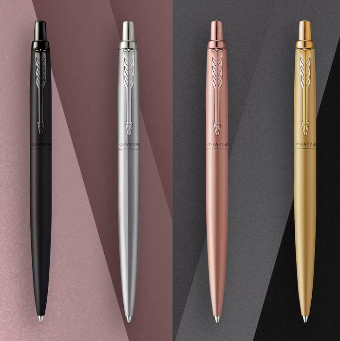 Parker Pens Blue Ink & Monochrome Gold Finish Jotter Ballpoint Pen