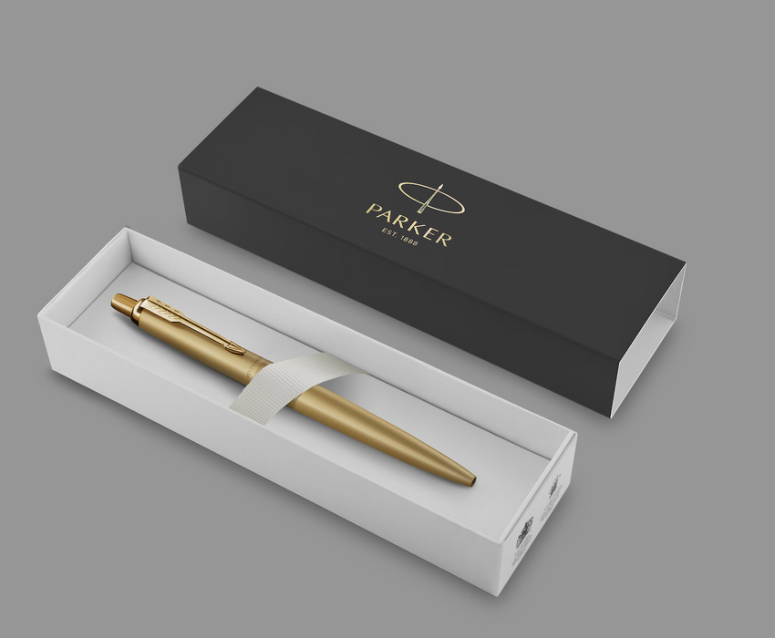 Parker Pens Blue Ink & Monochrome Gold Finish Jotter Ballpoint Pen
