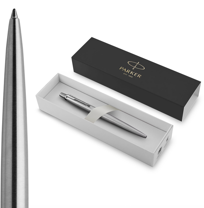 Parker Pens Blue Ink, Stainless Steel & Chrome Trim Jotter Ballpoint Pen