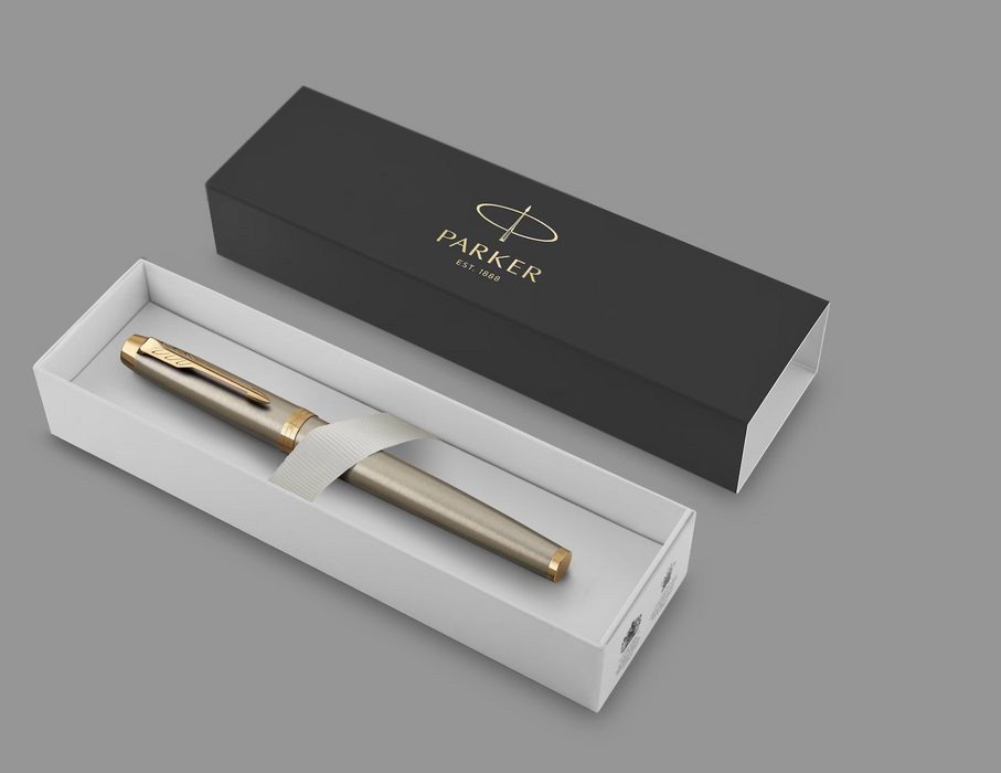 Parker Pens Brushed Metal & Gold Trim PARKER IM Ballpoint Pen