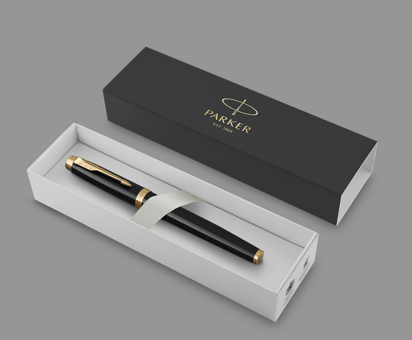 Parker Pens Lacquer Black & Gold Trim Parker IM Rollerball Pen