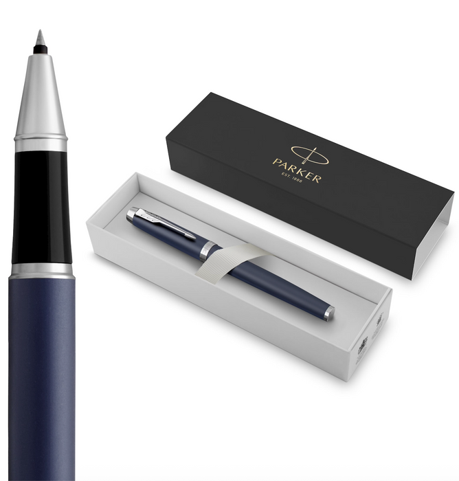 Parker Pens Matte Blue & Chrome Trim Parker IM Rollerball Pen