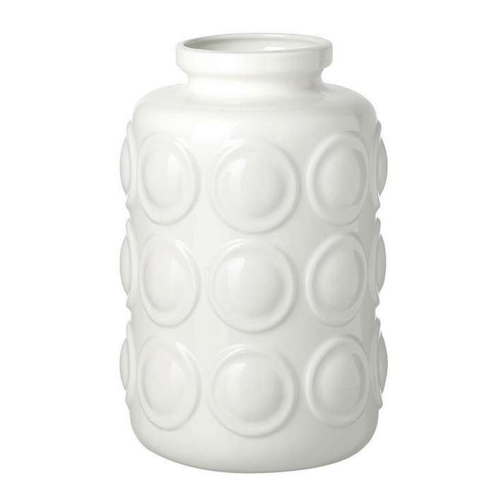 Orbit Ceramic White Vase