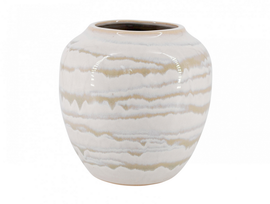 Aqua Ceramic Medium White Vase