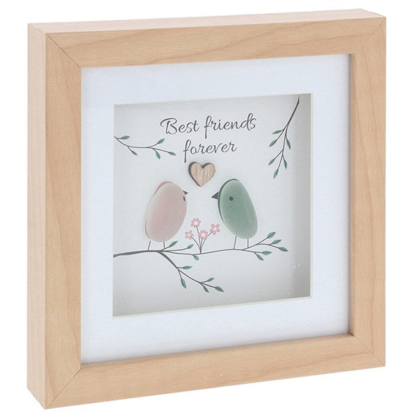 Pebble Glass Square Plaque Best Friend Forever