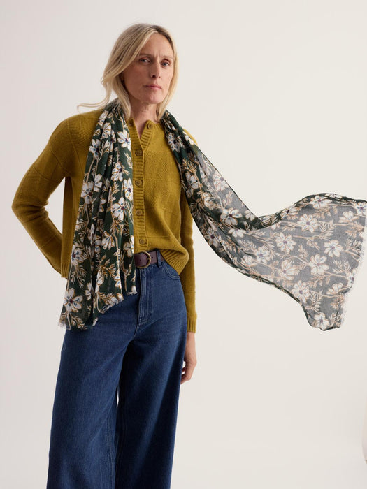 Seasalt Women's Pentillie Scarf In Cosmos Stems Light Coppice