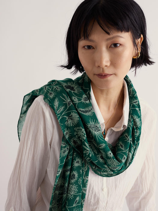 Seasalt Women's Pentillie Scarf In Woodland Forms Dark Thyme