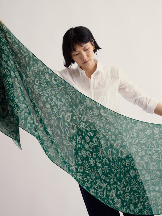 Seasalt Women's Pentillie Scarf In Woodland Forms Dark Thyme