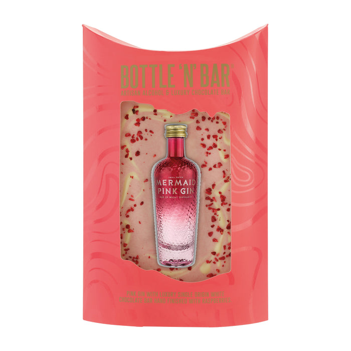 Bottle N Bar Mermaid Pink Gin & Chocolate Gift Set