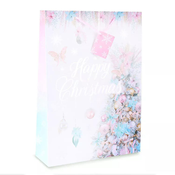 Pink Christmas Tree Gift Bag
