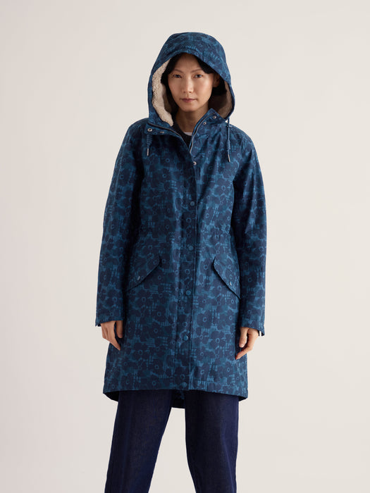 Seasalt Women's Plant Hunter 2 Waterproof Parka Coat In Patchwork Bloom Squall