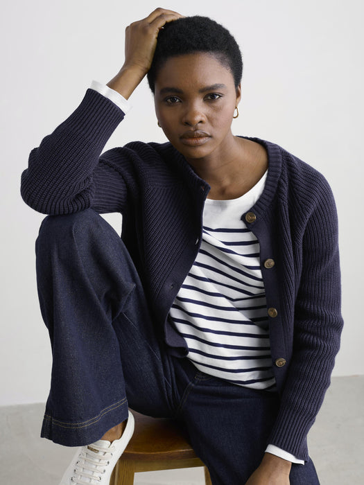 Seasalt Women's Potters Meadow Organic Cotton Knitted Cardigan In Maritime