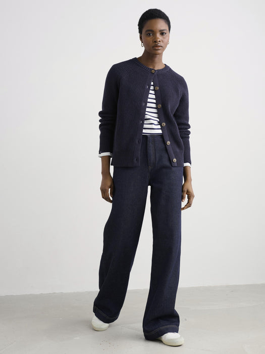 Seasalt Women's Potters Meadow Organic Cotton Knitted Cardigan In Maritime