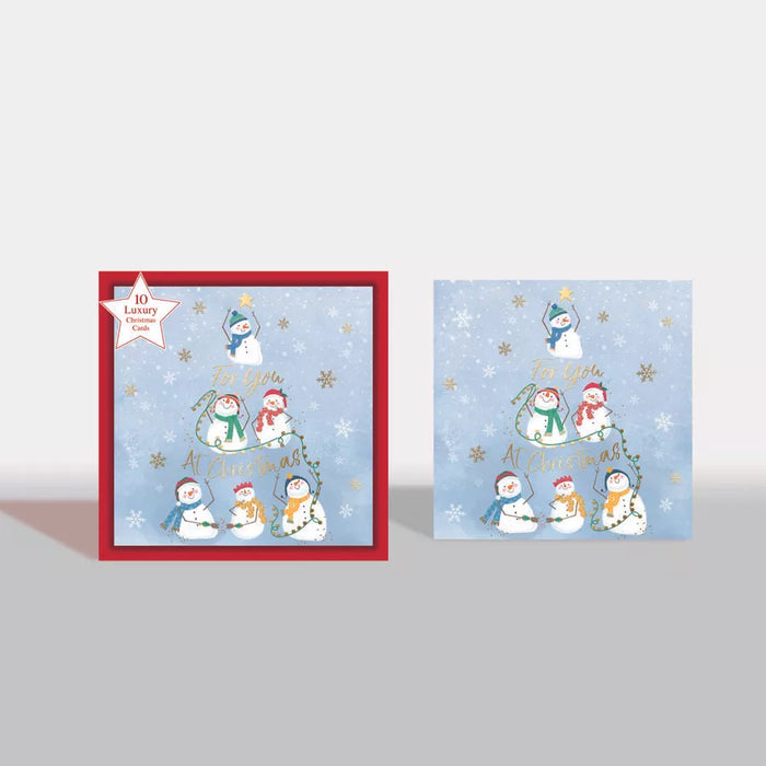 Prelude 10 Luxury Christmas Boxed Cards - Christmas Snowman