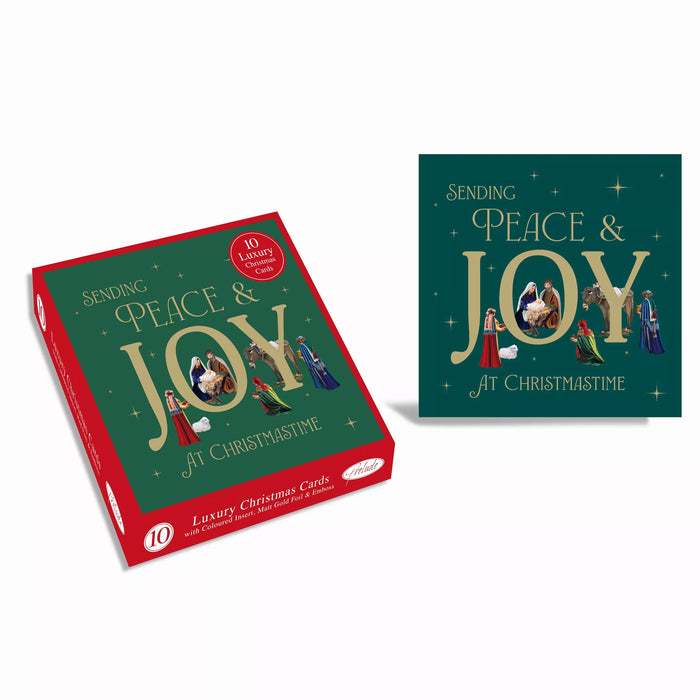 Prelude 10 Luxury Christmas Boxed Cards - Peace & Joy