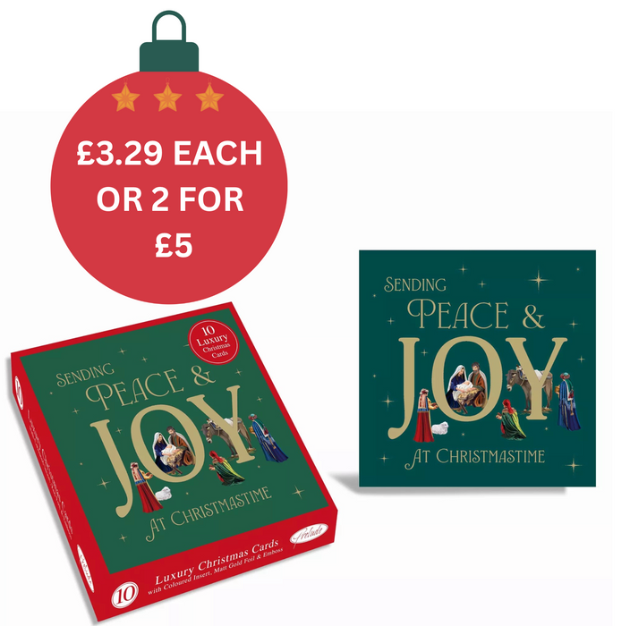 Prelude 10 Luxury Christmas Boxed Cards - Peace & Joy